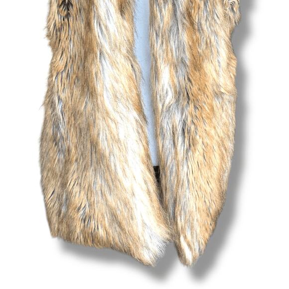 Vintage Y2K Ralph Lauren Denim & Supply Faux Fur Long Vest Boho Western Medium - Picture 6 of 12